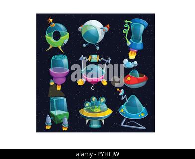 space ships set Stock Vector