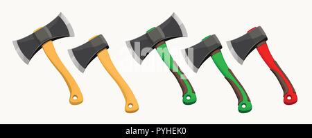 set of modern and old axes Stock Vector