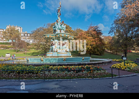 The restored Ross Fountain in West Princes Street Gardens Edinburgh Scotland UK Stock Photo