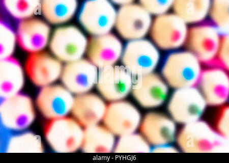 Background of colored pencils for creativity closeup Blured Stock Photo