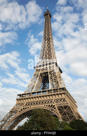 Paris, Ile-de-France, France - The Eiffel Tower - the main landmark of the French capital.