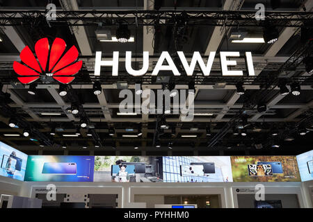 Berlin, Germany - Exhibition stand of the Chinese electronics group Huawei at IFA 2018. Stock Photo