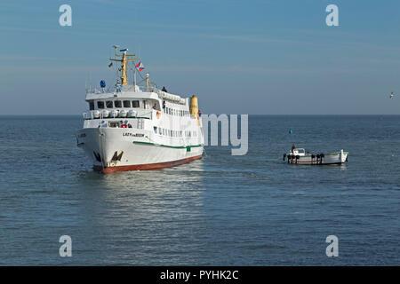 excursion boat Lady von Buesum, Heligoland, Schleswig-Holstein, Germany Stock Photo