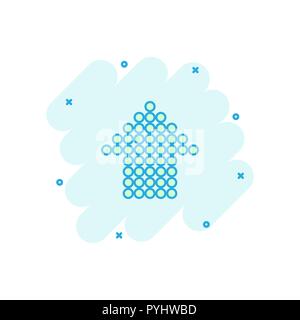 Vector cartoon dotted arrow icon in comic style. Dot arrow sign illustration pictogram. Cursor business splash effect concept. Stock Vector