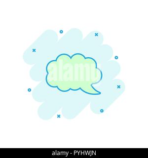 Vector cartoon blank empty speech bubble icon in comic style. Dialogue box illustration pictogram. Speech message splash effect concept. Stock Vector