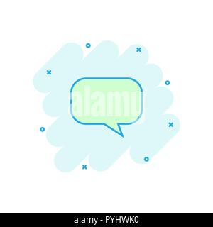 Vector cartoon blank empty speech bubble icon in comic style. Dialogue box illustration pictogram. Speech message splash effect concept. Stock Vector