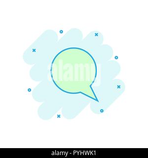 Vector cartoon blank empty speech bubble icon in comic style. Dialogue box illustration pictogram. Speech message splash effect concept. Stock Vector