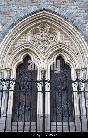 Door of Christ Church Cathedral, Dublin, Ireland Stock Photo