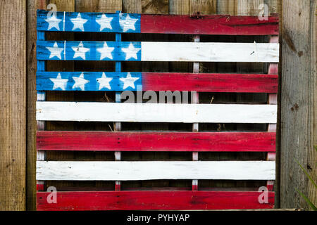 American flag painted on wood shipping pallet Stock Photo