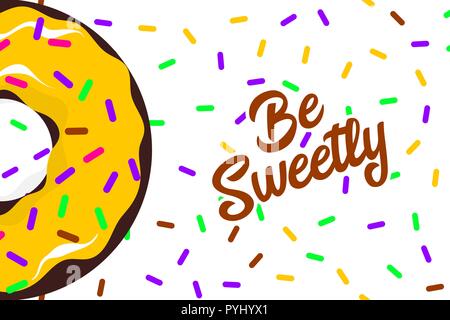 Glazed doughnut pattern. Colored donut pop art Stock Vector