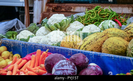 Fresh Fruits and Vegetables on Turkish Market Stock Photo