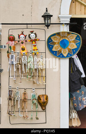 Toy skeletons at souvenir shop in Todos Santos, Baja California Sur, Mexico Stock Photo