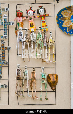 Toy skeletons at souvenir shop in Todos Santos, Baja California Sur, Mexico Stock Photo