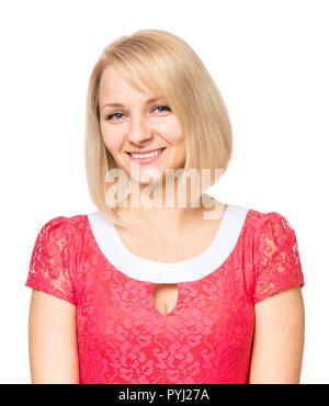 Portrait woman on white background Stock Photo