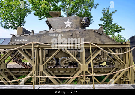 M32 Armoured Recovery Vehicle on a Bailey Bridge Stock Photo
