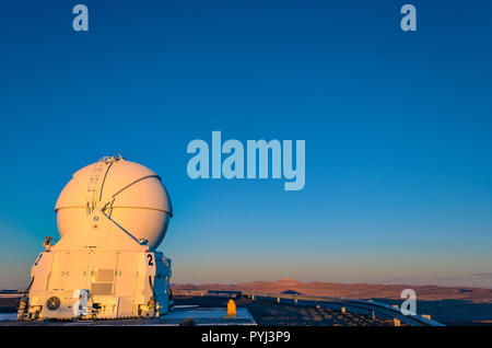 Auxiliary telescope, one of the four that integrates the Very Large Telescope of the observatory on the Paranal hill, Atacama desert, northern Chile Stock Photo