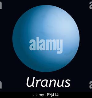 Uranus planet icon, realistic style Stock Vector