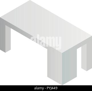 Grey office table icon, isometric style Stock Vector