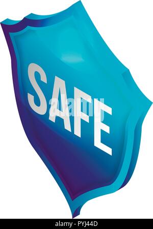 Safe shield icon, isometric style Stock Vector