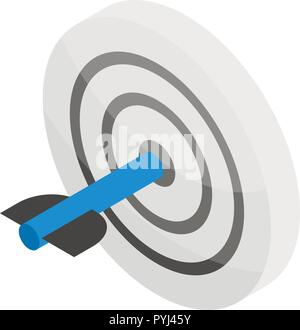 Grey target icon, isometric style Stock Vector