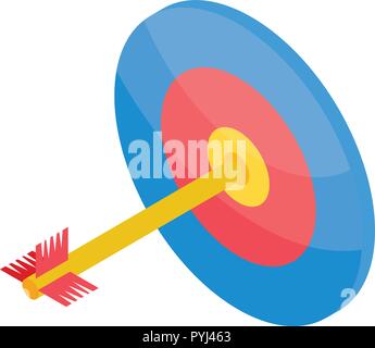 Archer shot on target icon, isometric style Stock Vector