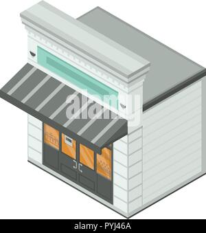 Bakery street shop icon, isometric style Stock Vector