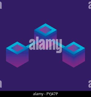 Futuristic connection icon, isometric style Stock Vector