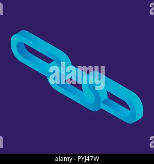 Futuristic chain icon, isometric style Stock Vector