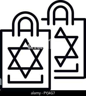 Jewish pack icon, outline style Stock Vector