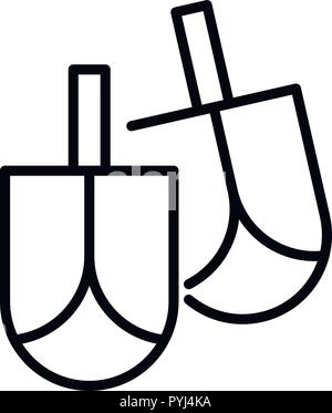 Jewish dreidel icon, outline style Stock Vector