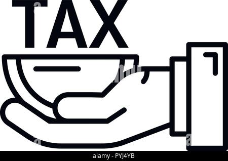 Half tax size icon, outline style Stock Vector