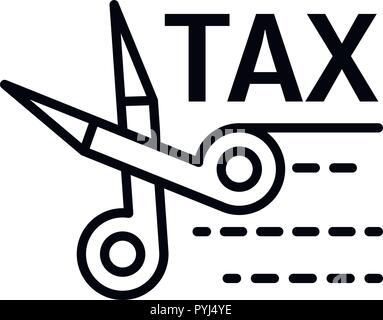 Tax scissors icon, outline style Stock Vector