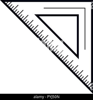School angle ruler icon, outline style Stock Vector