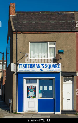 Conveniently located Fish and Chip shop in Fisherman's Square Redcar Stock Photo