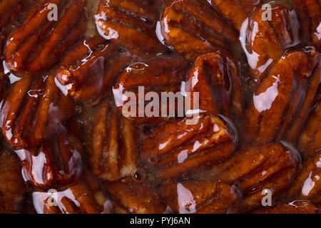 Glassed pecan nuts Stock Photo
