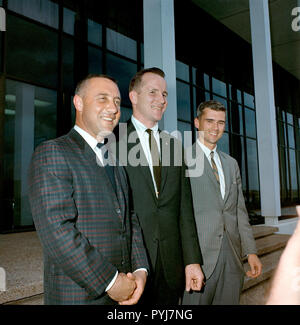 (1966) --- Astronauts Virgil I. Grissom, Edward H. White, II and Roger ...