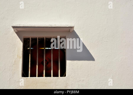 Old rusty air conditioner. wall background Stock Photo