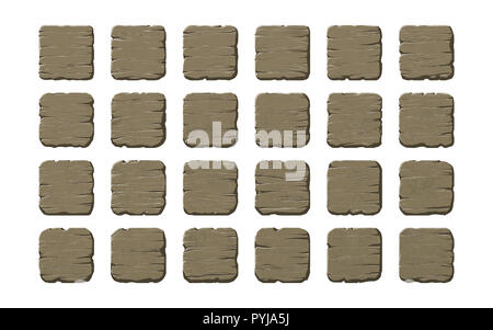 Colorful set of wooden panels or planks that can be used for realistic interface or signs Stock Photo