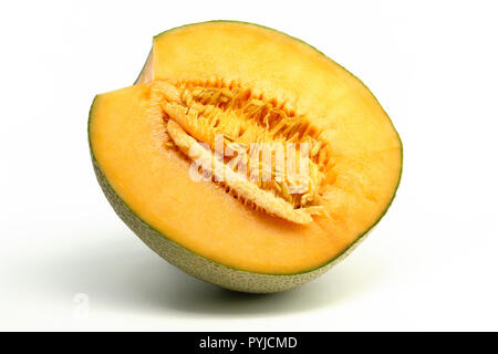 Half melon on white background Stock Photo