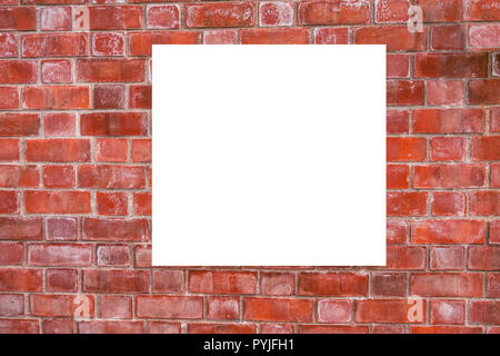 Mock up. Blank vertical billboard, poster frames, advertising on the brick wall. Stock Photo