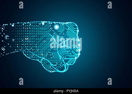 Big data and artificial intelligence domination concept. Stock Vector