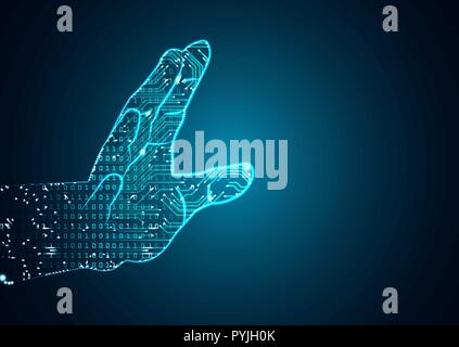 Big data and artificial intelligence domination concept. Stock Vector