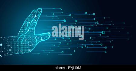 Big data and artificial intelligence domination concept. Stock Vector