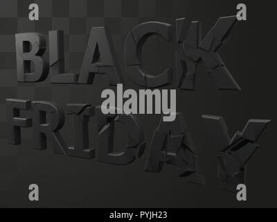 vector illustration of exploding black friday text Stock Vector