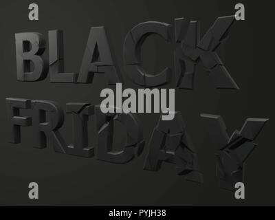 vector illustration of exploding black friday text Stock Vector
