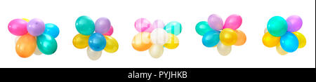 Set multicolored balloons isolated on white background. Stock Photo