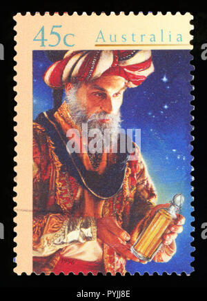 AUSTRALIA - CIRCA 1996:A Cancelled postage stamp from Australia illustrating Christmas 1996 , issued in 1996. Stock Photo