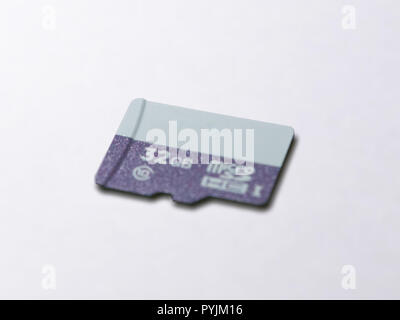 Fast micro sd card isolated on white Stock Photo