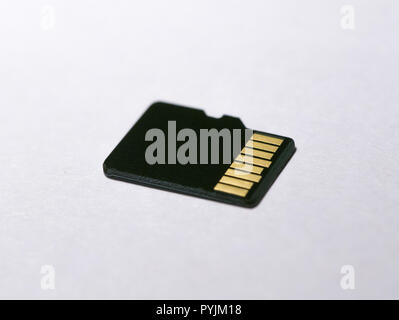 Rear view of micro sd card, close up Stock Photo