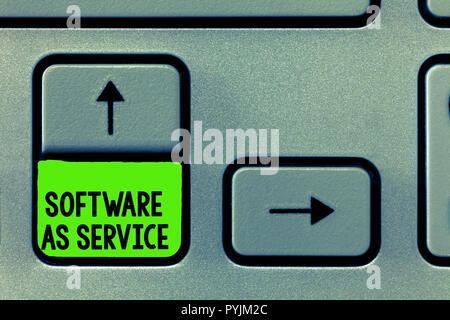 Word writing text Software As Service. Business concept for On Demand licensed on Subscription and centrally hosted. Stock Photo